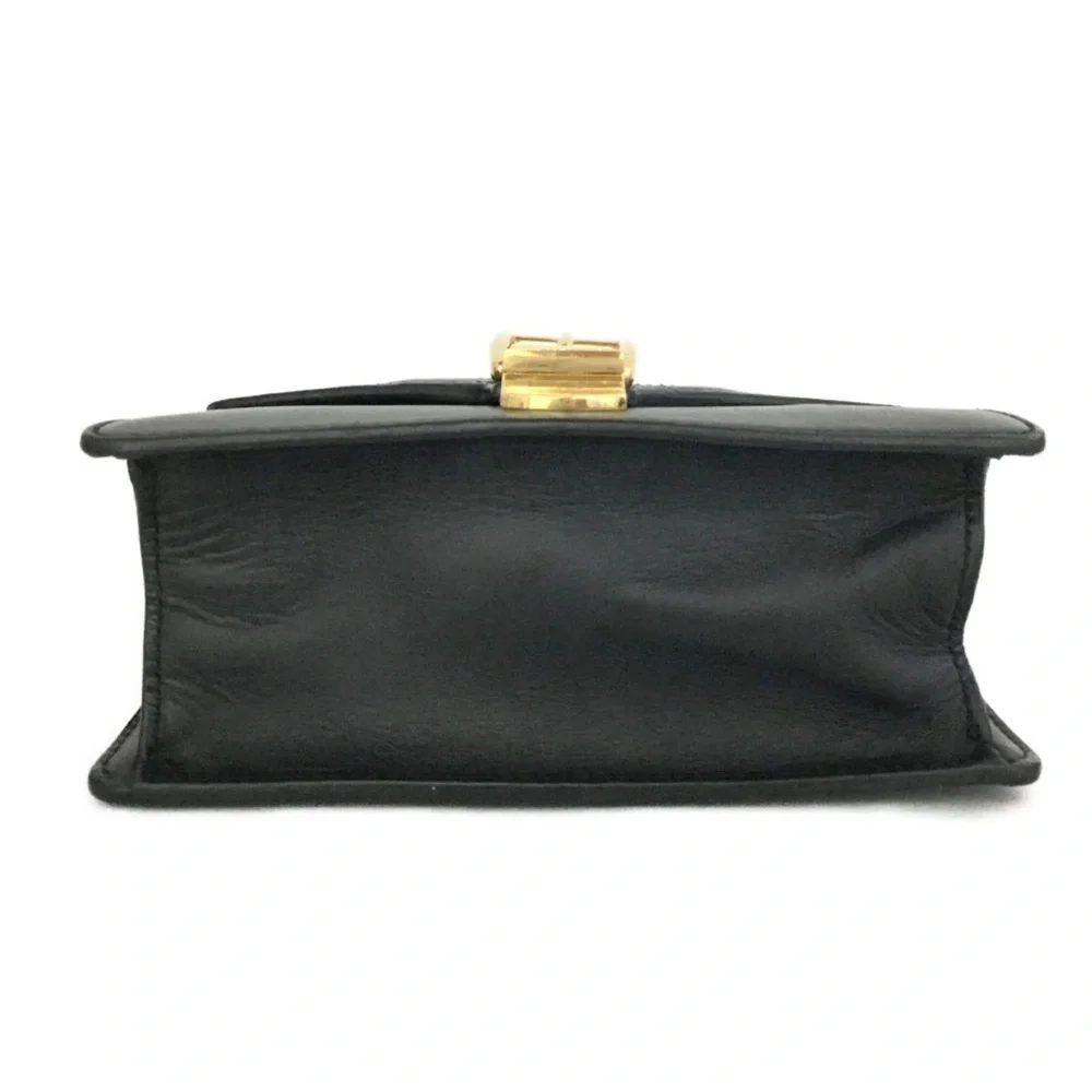 šAuthentic GUCCI Sylvie Mini Sherry Line Leather Chain Shoulder Bag Black - Picture 5 of 11